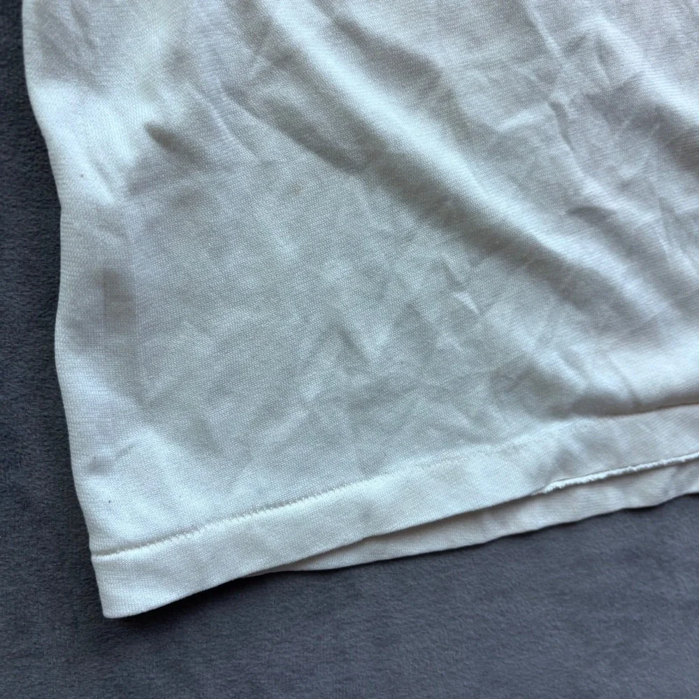 Vintage Sears Golden Comfort V Neck T Shirt Mens Large White Sanfor-Knit